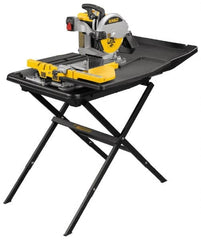 DeWALT - 10" Blade Diam, Tile Saw - 4,200 RPM, 34" Table Depth x 26" Table Width, 120 Volts, 15 Amps - Exact Tooling