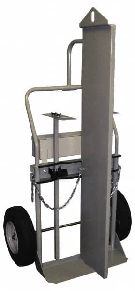 Made in USA - 800 Lb Capacity 64" OAH Fire Wall Hand Truck - Dual Loop Handle, Steel, Full Pneumatic Wheels - Exact Tooling