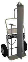 Made in USA - 800 Lb Capacity 64" OAH Fire Wall Hand Truck - Dual Loop Handle, Steel, Full Pneumatic Wheels - Exact Tooling