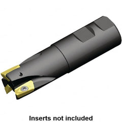 Kennametal - 20mm Cut Diam, 14.7mm Max Depth of Cut, 20mm Shank Diam, 90mm OAL, Indexable Square Shoulder Helical End Mill - ED.T 1404.. Inserts, Weldon Shank, 0° Lead Angle, Through Coolant, Series Mill 1-14 - Exact Tooling