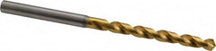 OSG - #3 120° Vanadium High Speed Steel Jobber Drill - TiN Finish, Right Hand Cut, Spiral Flute, Straight Shank, 101mm OAL, Standard Point - Exact Tooling