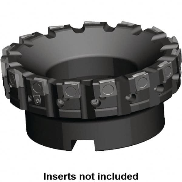 Kennametal - 15 Inserts, 127mm Cut Diam, 1-1/2" Arbor Diam, 0.236" Max Depth of Cut, Indexable Square-Shoulder Face Mill - 0/90° Lead Angle, 2-3/8" High, SPHX 1205... Insert Compatibility, Series Fix-Perfect - Exact Tooling