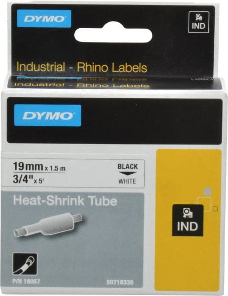 Dymo - 60" Long, White Heat Shrinkable Polyolefin Heat Shrink Tubing - For RhinoPRO 3000 - Exact Tooling