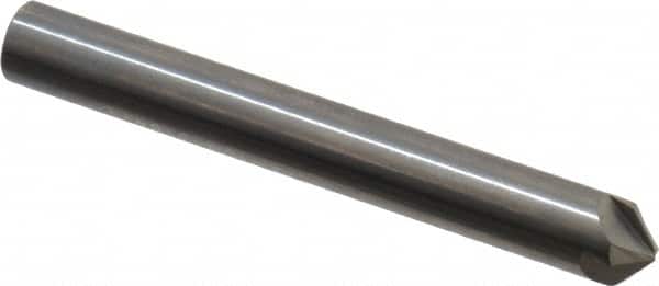 Hertel - 1/4" Head Diam, 1/4" Shank Diam, 4 Flute 100° Solid Carbide Countersink - Exact Tooling