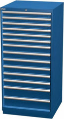 LISTA - 14 Drawer, Modular Storage Cabinet - Steel, 28-1/4" Wide x 28-1/2" Deep x 59-1/2" High, Blue - Exact Tooling