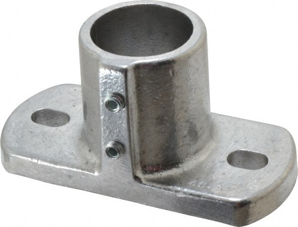 Hollaender - 1-1/2" Pipe, Base Flange, Aluminum Alloy Flange Pipe Rail Fitting - Bright Finish - Exact Tooling