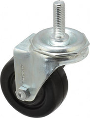Shepherd - 3" Diam x 1-1/4" Wide x 4-1/8" OAH Stem Mount Swivel Caster - Hard Rubber, 150 Lb Capacity, Nylon Bearing, 1/2-13 x 1-1/2" Threaded Stem - Exact Tooling