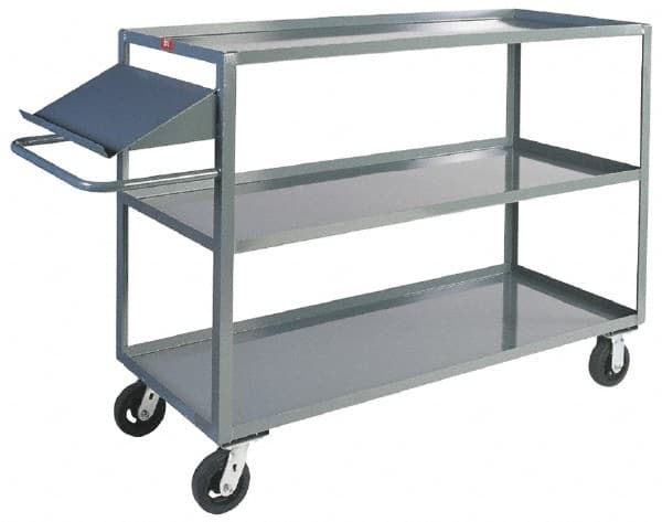 Jamco - 3,000 Lb Capacity, 24" Wide x 60" Long x 48" High Order Picking Cart - 3 Shelf, Steel - Exact Tooling