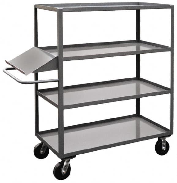 Jamco - 3,000 Lb Capacity, 4 Shelf, Steel Stock Truck - 30" Long x 48" Wide x 60" High, 6" Diam Phenolic Wheels - Exact Tooling
