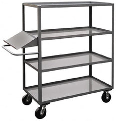 Jamco - 3,000 Lb Capacity, 4 Shelf, Steel Stock Truck - 30" Long x 48" Wide x 60" High, 6" Diam Phenolic Wheels - Exact Tooling