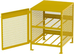 Jamco - 2 Shelf Gas Cylinder Storage Cabinet - Steel, 33" Wide x 38" Deep x 37" High, Safety Yellow - Exact Tooling