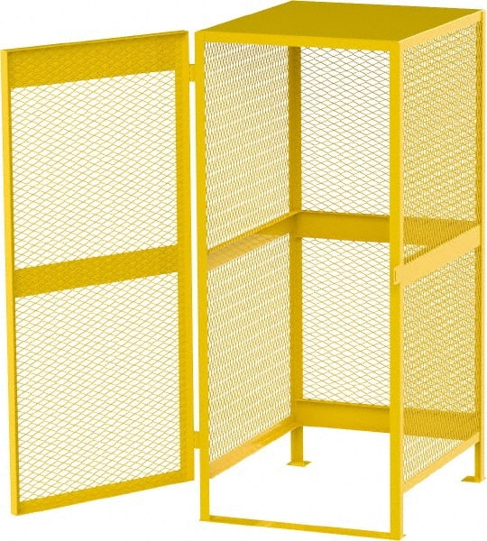 Jamco - Gas Cylinder Storage Cabinet - Steel, 33" Wide x 38" Deep x 70" High, Safety Yellow - Exact Tooling