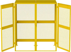 Jamco - Gas Cylinder Storage Cabinet - Steel, 60" Wide x 38" Deep x 70" High, Safety Yellow - Exact Tooling