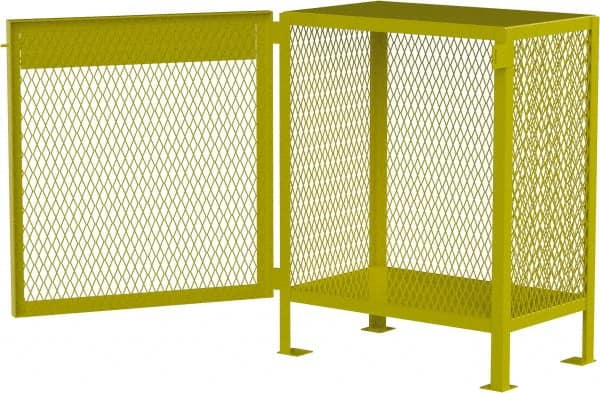 Jamco - 1 Shelf Gas Cylinder Storage Cabinet - Steel, 18" Wide x 30" Deep x 35" High, Safety Yellow - Exact Tooling