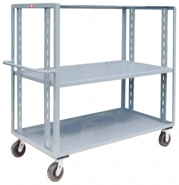 Jamco - 3,000 Lb Capacity, 2 Shelf, Steel Stock Truck - 48" Long x 30" Wide x 57" High, 6" Diam Phenolic Wheels - Exact Tooling
