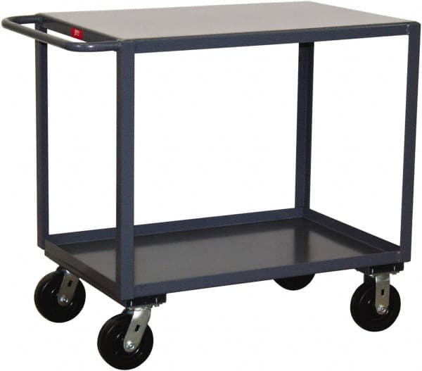Jamco - 2,400 Lb Capacity, 30" Wide x 36" Long x 36" High Standard Utility Cart - 2 Shelf, Steel, Phenolic Casters - Exact Tooling
