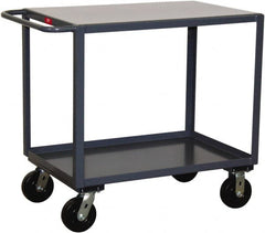 Jamco - 2,400 Lb Capacity, 30" Wide x 36" Long x 36" High Standard Utility Cart - 2 Shelf, Steel, Phenolic Casters - Exact Tooling