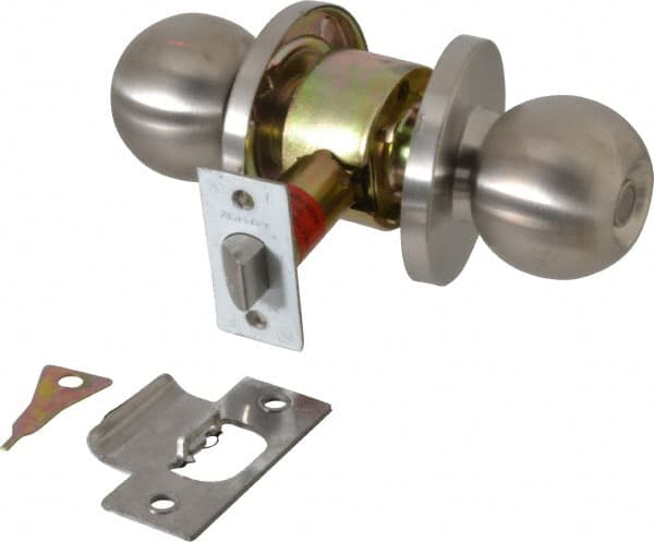 Master Lock - Up to 1-3/4" Door Thickness, Brushed Chrome Privacy Knob Lockset - 2-3/4" Back Set, Keyless Cylinder - Exact Tooling