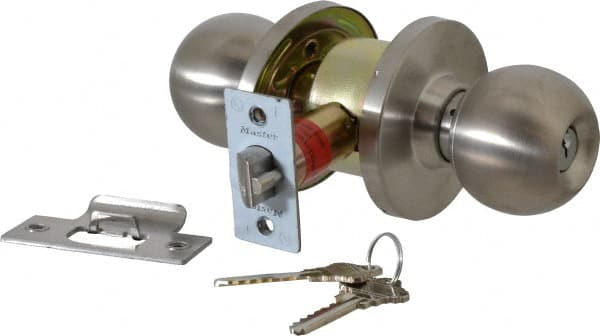 Master Lock - Up to 1-3/4" Door Thickness, Brushed Chrome Classroom Knob Lockset - Exact Tooling