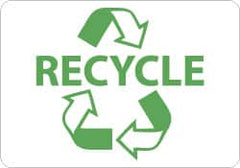 NMC - "Recycle", 10" Long x 14" Wide, Rigid Plastic Safety Sign - Rectangle, 0.05" Thick, Use for Restroom, Janitorial & Housekeeping - Exact Tooling
