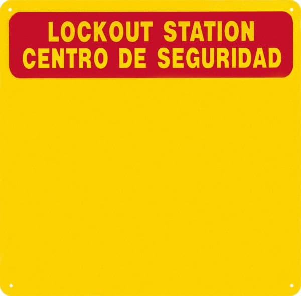 NMC - 1 Piece, Empty Plexiglass Backboard - 14 Inch Wide x 14 Inch High, Yellow and Yellow on Red - Exact Tooling