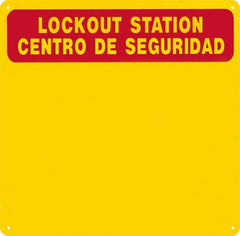 NMC - 1 Piece, Empty Plexiglass Backboard - 14 Inch Wide x 14 Inch High, Yellow and Yellow on Red - Exact Tooling