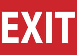 NMC - Exit, Pressure Sensitive Vinyl Exit Sign - 14" Wide x 10" High - Exact Tooling