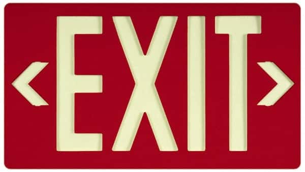 NMC - Exit, Plastic Exit Sign - 15-7/8" Wide x 8-5/8" High, Glow-in-the-Dark - Exact Tooling