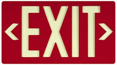NMC - Exit, Plastic Exit Sign - 15-7/8" Wide x 8-5/8" High, Glow-in-the-Dark - Exact Tooling