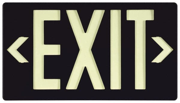 NMC - Exit, Plastic Exit Sign - 15-7/8" Wide x 8-5/8" High, Glow-in-the-Dark - Exact Tooling