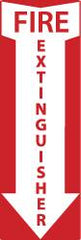 NMC - Fire Extinguisher, Pressure Sensitive Vinyl Fire Sign - 4" Wide x 12" High - Exact Tooling