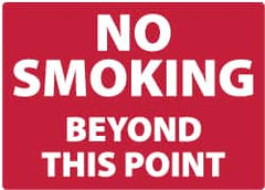 NMC - "No Smoking Beyond This Point", 10" Long x 14" Wide, Aluminum Safety Sign - Rectangle, 0.04" Thick, Use for Smoking Regulations - Exact Tooling
