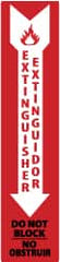 NMC - Extinguisher, Pressure Sensitive Vinyl Fire Sign - 4" Wide x 18" High, English/Spanish - Exact Tooling