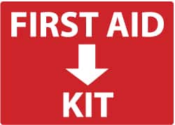 NMC - "First Aid Kit", 10" Long x 14" Wide, Rigid Plastic Safety Sign - Rectangle, 0.05" Thick, Use for First Aid - Exact Tooling