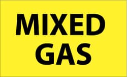 NMC - Hazardous Materials Label - Legend: Mixed Gas, English, Black & Yellow, 5" Long x 3" High, Sign Muscle Finish - Exact Tooling