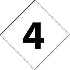 NMC - Hazardous Materials Label - Legend: Number, English, Black & White, 3-3/4" Long x 3-3/4" High, Sign Muscle Finish - Exact Tooling
