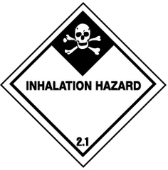 NMC - Accident Prevention Label - Legend: Inhalation Hazard, English, Black & White, 4" Long x 4" High, Sign Muscle Finish - Exact Tooling