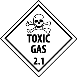 NMC - Toxic Gas DOT Shipping Label - 4" High x 4" Wide - Exact Tooling