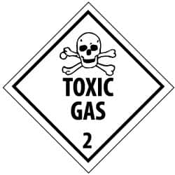 NMC - Toxic Gas DOT Shipping Label - 4" High x 4" Wide - Exact Tooling