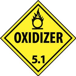 NMC - Oxidizer DOT Shipping Label - 4" High x 4" Wide - Exact Tooling