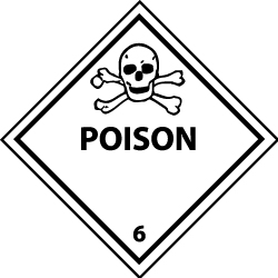 NMC - Poison DOT Shipping Label - 4" High x 4" Wide - Exact Tooling