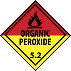 NMC - Safety & Facility Label - Legend: Organic Peroxide 5.2, English, Black, Red, Black & Yellow, 4" Long x 4" High, Sign Muscle Finish - Exact Tooling