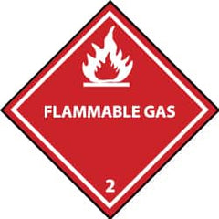 NMC - Flammable Gas DOT Shipping Label - 4" High x 4" Wide - Exact Tooling