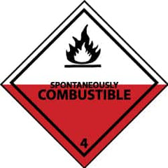 NMC - Spontaneously Combustible DOT Shipping Label - 4" High x 4" Wide - Exact Tooling