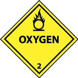 NMC - Oxygen DOT Shipping Label - 4" High x 4" Wide - Exact Tooling