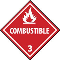 NMC - Combustible DOT Shipping Label - 4" High x 4" Wide - Exact Tooling