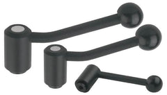 KIPP - 3/8-16, 1.1" Hub Diam, Steel Heavy Duty Adjustable Tension Lever with Internal Thread - 4.17" OAL, 2.7" High, 0.67" Hole Depth - Exact Tooling
