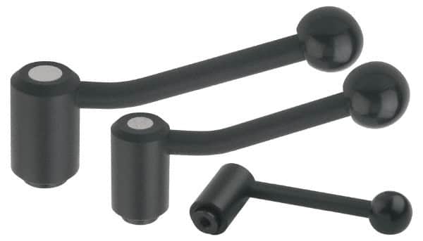 KIPP - 5/8-11, 1.61" Hub Diam, Steel Heavy Duty Adjustable Tension Lever with Internal Thread - 5.3" OAL, 2.22" High, 1.06" Hole Depth - Exact Tooling