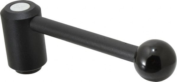 KIPP - 1/2-13, 1.3" Hub Diam, Steel Heavy Duty Adjustable Tension Lever with Internal Thread - 5.3" OAL, 1.85" High, 0.91" Hole Depth - Exact Tooling