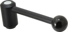 KIPP - 1/2-13, 1.3" Hub Diam, Steel Heavy Duty Adjustable Tension Lever with Internal Thread - 5.3" OAL, 1.85" High, 0.91" Hole Depth - Exact Tooling